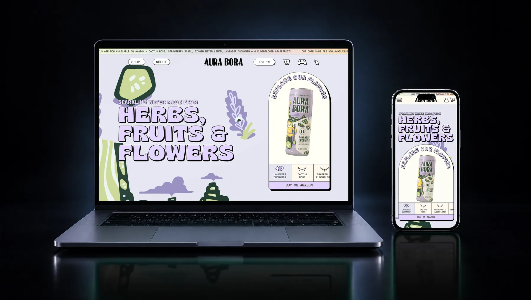 aurabora.com on desktop and mobile